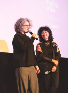 Foto von Panelgästen auf der Bühne im Stadtkino Wien 