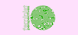 logo banner in green and lilac for feminist perspectives 